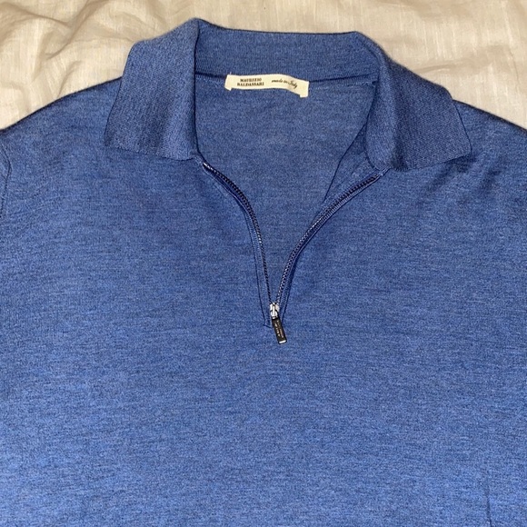 MAURIZIO BALDASSARI Knitted Virgin Wool Collared Sweater - Picture 2 of 7